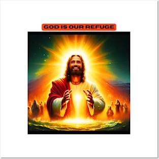 God is our refuge Posters and Art